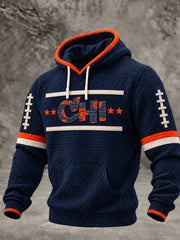 Men's Football Gameday Gift For Football Fans Checkered Cotton Hoodie