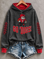 Women’s Game Day Football Print Casual Hoodie