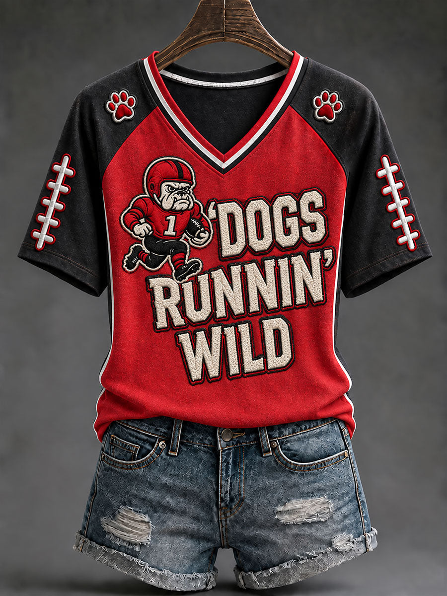 Women's Game Day Football Printed Casual T-Shirt