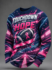 Men's Breast Cancer Awareness Print Waffle Sweatshirt
