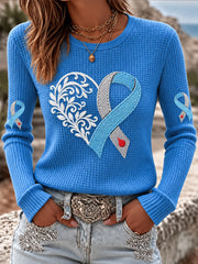 Women'S Diabetes Awareness Print Waffle T-shirt
