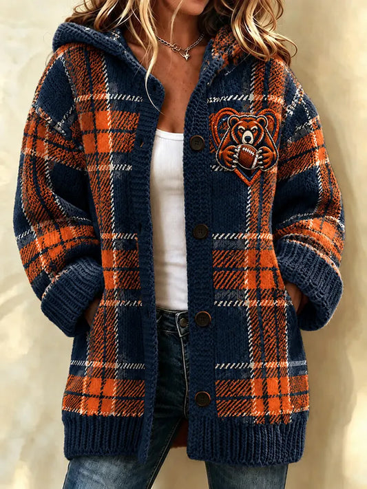 Women's Football Gameday Gift For Football Fans Casual Long Coat