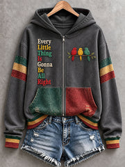 Women's Every Little Thing Is Gonna Be All Right Hooded Cardigan
