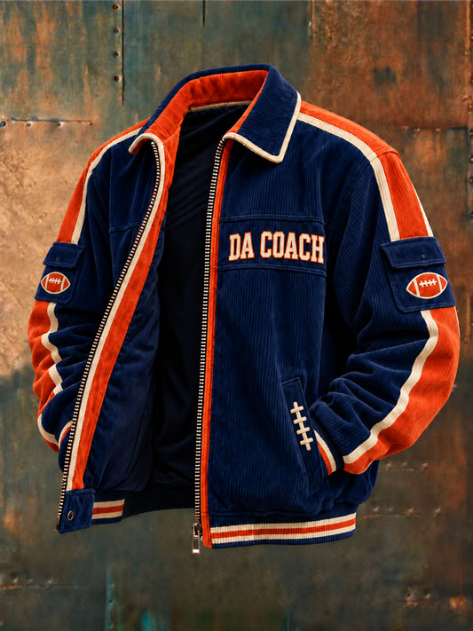 Men's Football Gameday Gift For Football Fans Corduroy Jacket