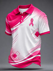 Men's Real Men Wear Pink Breast Cancer Awareness Print Shirt