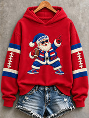 Women's Football Lover Buffalo Print Casual Hoodie