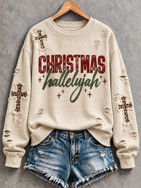 Women's Christmas Hallelujah, Christmas Gift for Christian Regular Sweatshirt