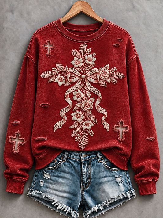 Women's Christian Cross, Christmas Gift for Christian Regular Sweatshirt