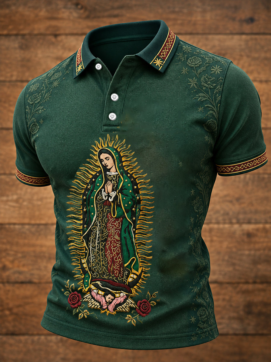 Men's Our Lady of Guadalupe Day Faith Lover Art Printed Casual Tops