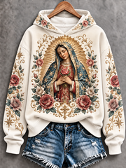 Women's Feast of Our Lady of Guadalupe art Printed Regular Sweatshirt