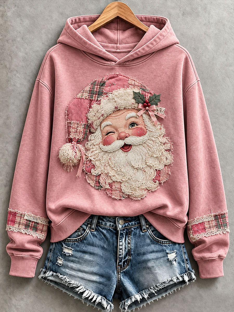Women's Santa Patchwork Art Hoodie