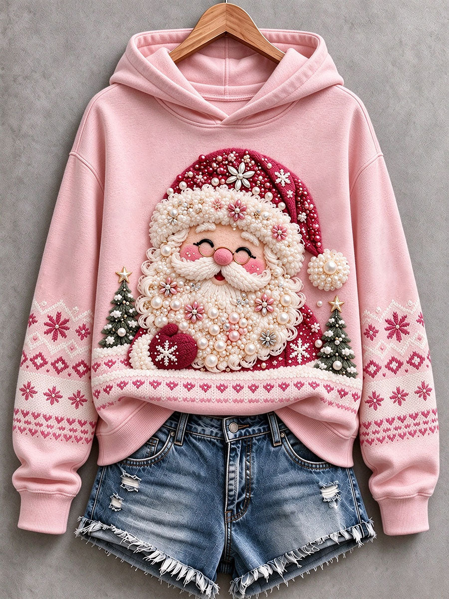 Women's Pink Santa Hoodie
