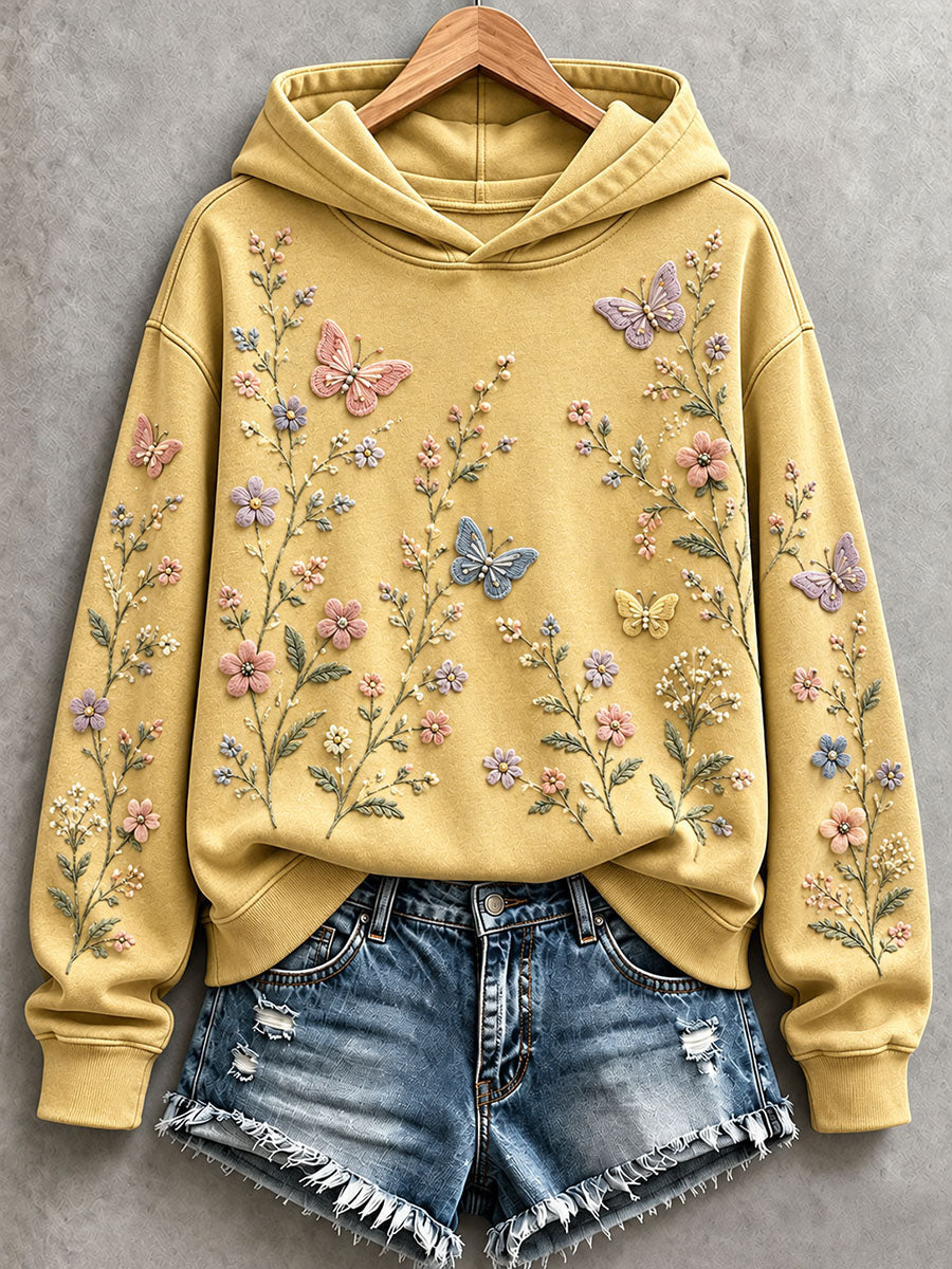 Women’s Butterfly and Floral Hoodie