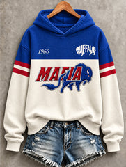Women's Football Lover Buffalo Print Casual Sweatshirt