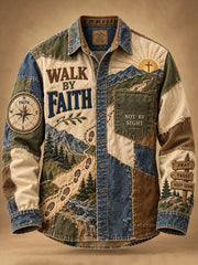 Men's Walk By Faith Not By Sight Print Shirt