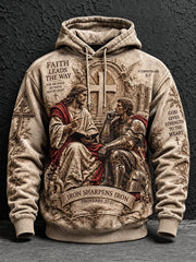 Men's Faith Print Oversized Drop-Shoulder Hoodie