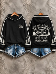 Women's Camping Print Sweatshirt