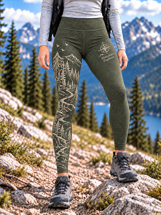 Women's Wilderness Trail Print Hike Lovers Leggings