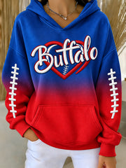 Women's Football Lover Buffalo Print Hoodies