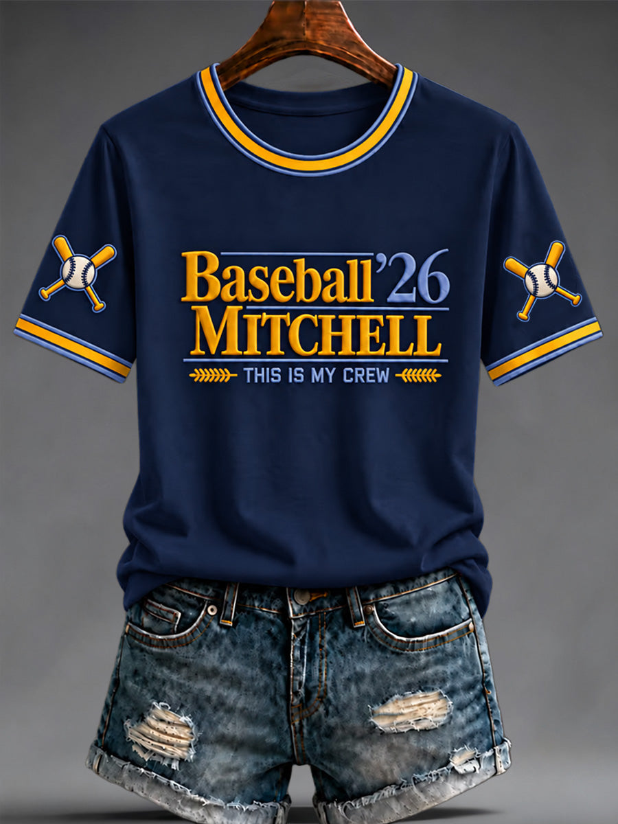 Women's Baseball Print Tee