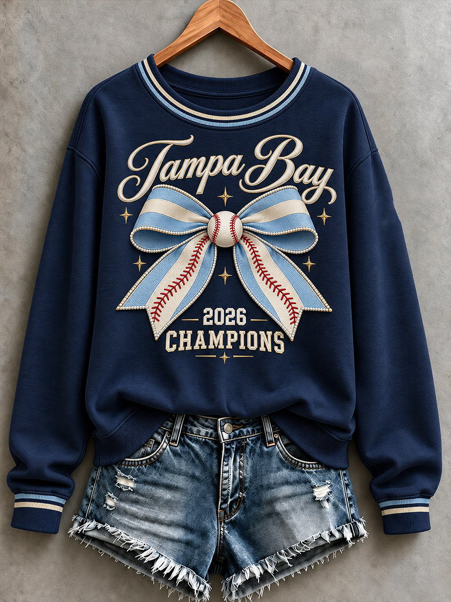 Women's Tampa Bay Baseball Lover Printed Sweatshirt