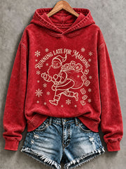 Women's Christmas Mahjong Print Casual Hoodie