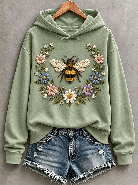 Women’s Bee And Floral Hoodie