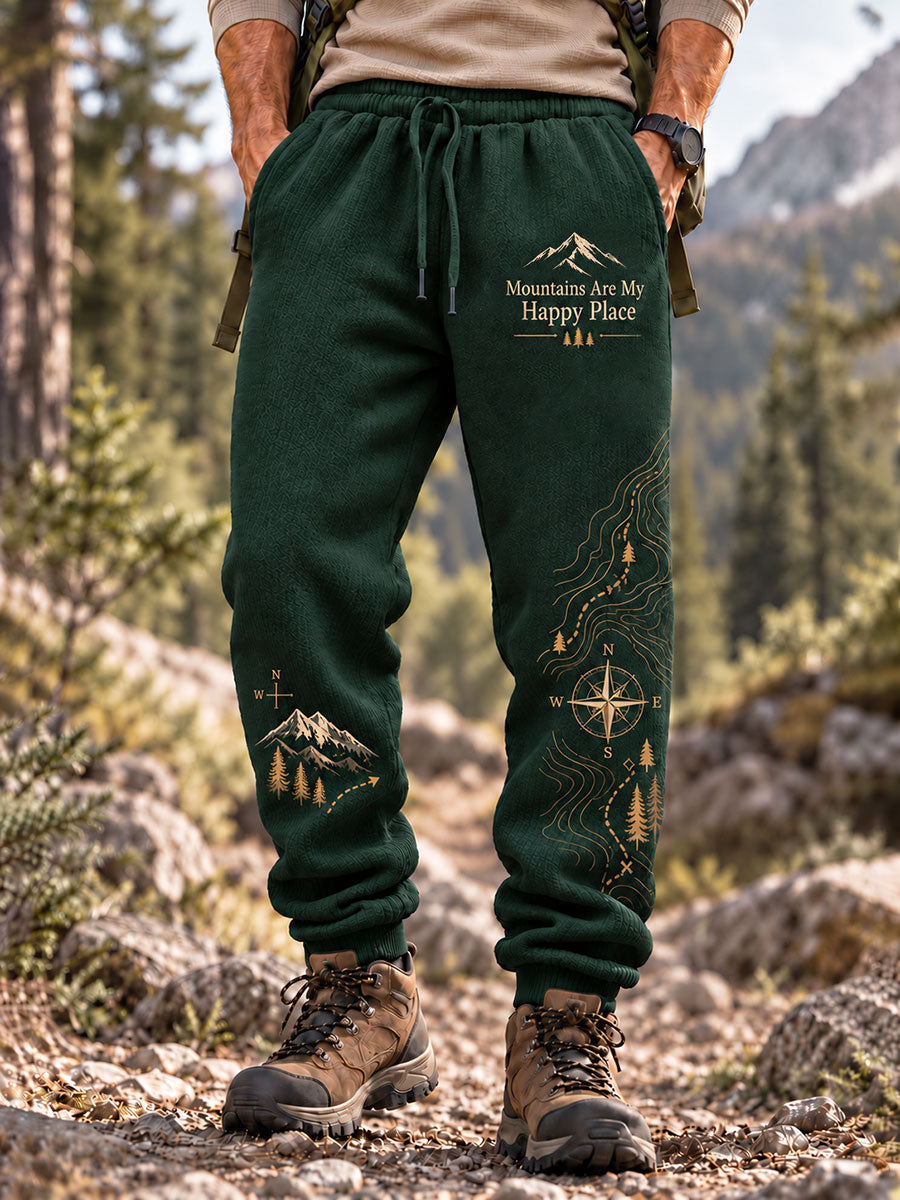 Men's Wilderness Trail Mountains Are My Happy Place Print Pants
