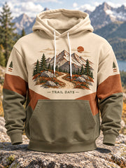 Men's Wilderness Trail Print Hike Lovers Casual Hoodie