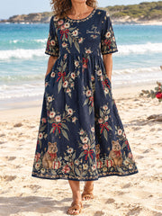 Women's AU Merry Christmas Down Under Art Printed Dress