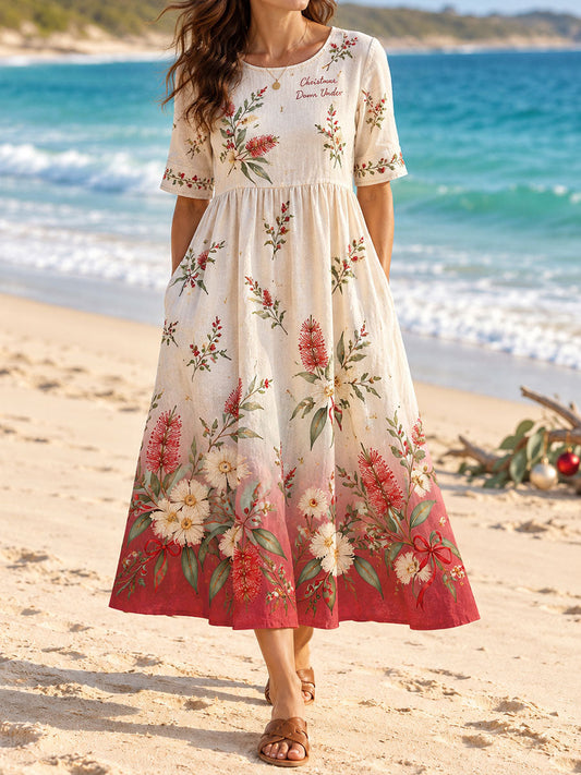 Women's AU Christmas Art Printed Dress