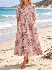 Women's AU Merry Christmas Down Under Art Printed Dress