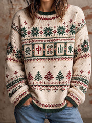 Women's Christmas Mahjong-Themed Tops