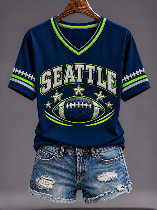 Women's Gift For Football Fans Casual Short-Sleeved T-Shirt