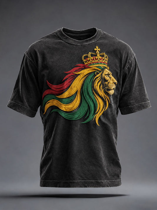 Men's Reggae Lion Washed T-Shirt