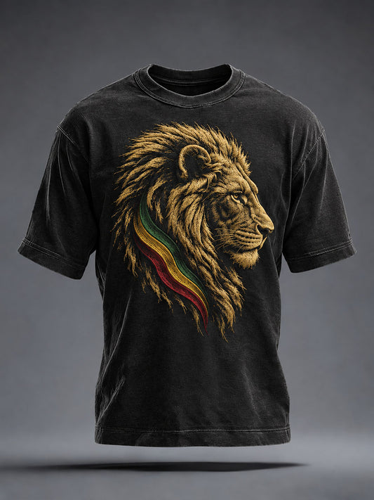 Men's Reggae Lion Washed T-Shirt
