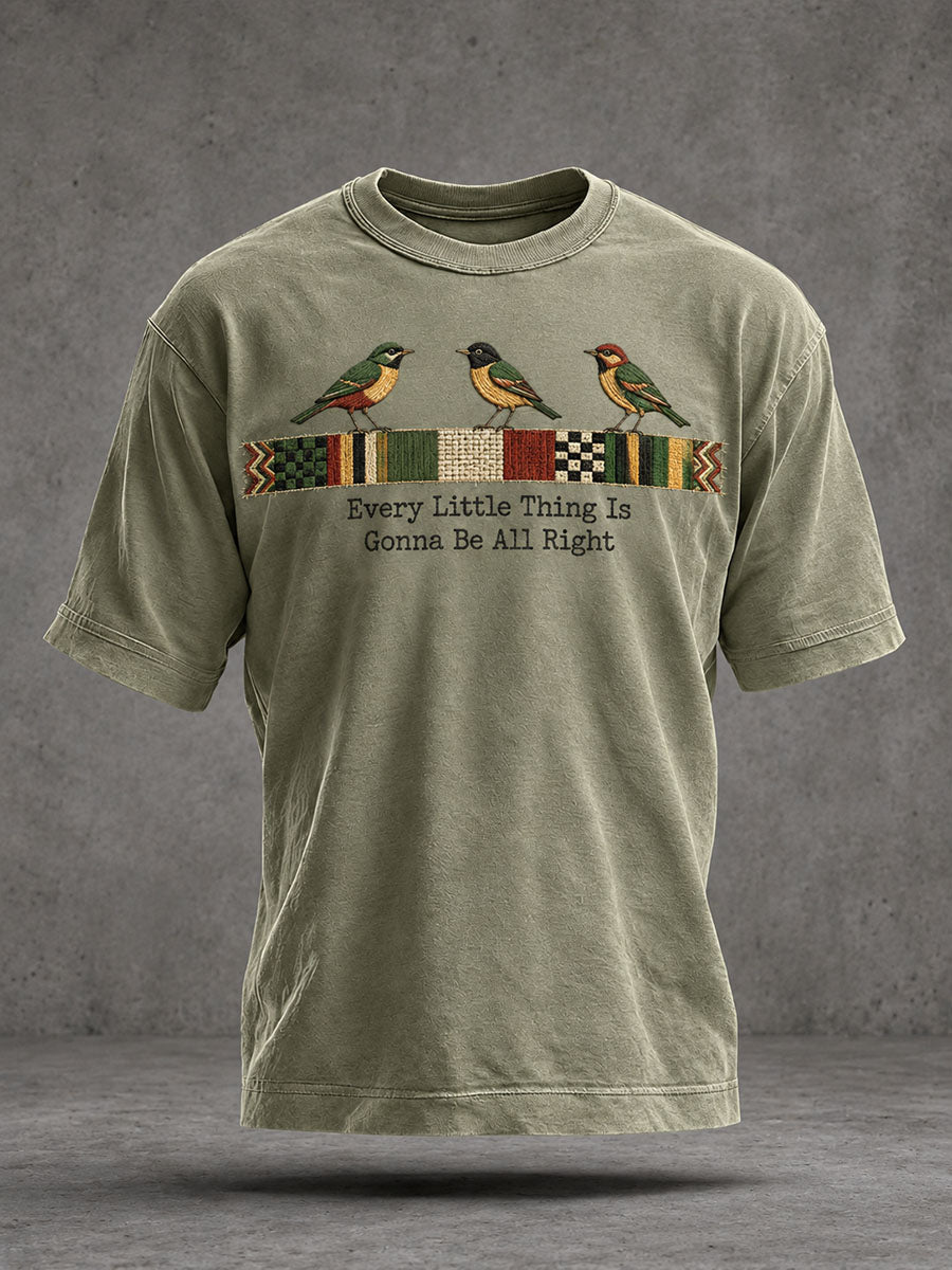 Men’s Every Little Thing Is Gonna Be All Right Washed T-Shirt