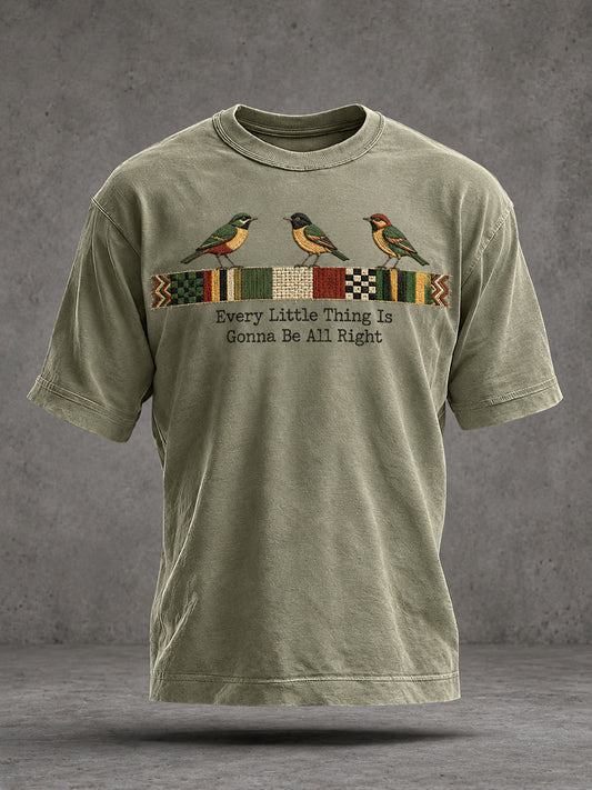 Men’s Every Little Thing Is Gonna Be All Right Washed T-Shirt