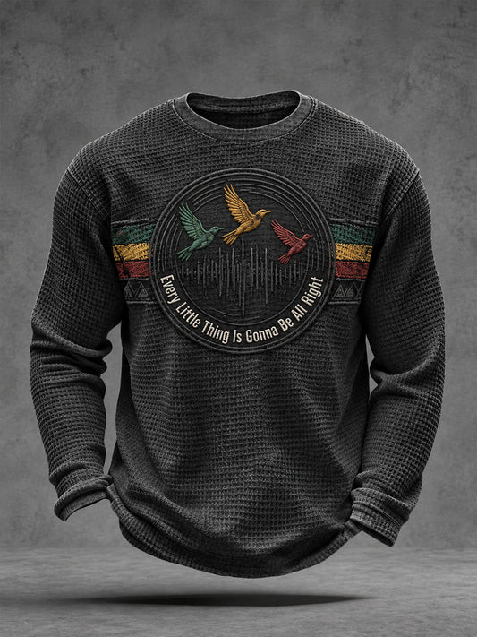 Men’s Every Little Thing Is Gonna Be All Right Waffle Long-Sleeve T-Shirt