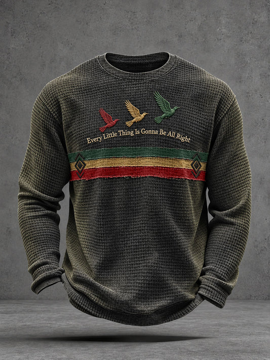 Men’s Every Little Thing Is Gonna Be All Right Waffle Long-Sleeve T-Shirt