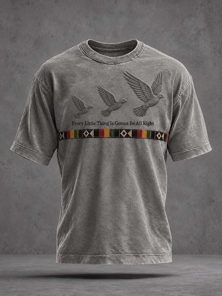 Men’s Every Little Thing Is Gonna Be All Right Washed T-Shirt