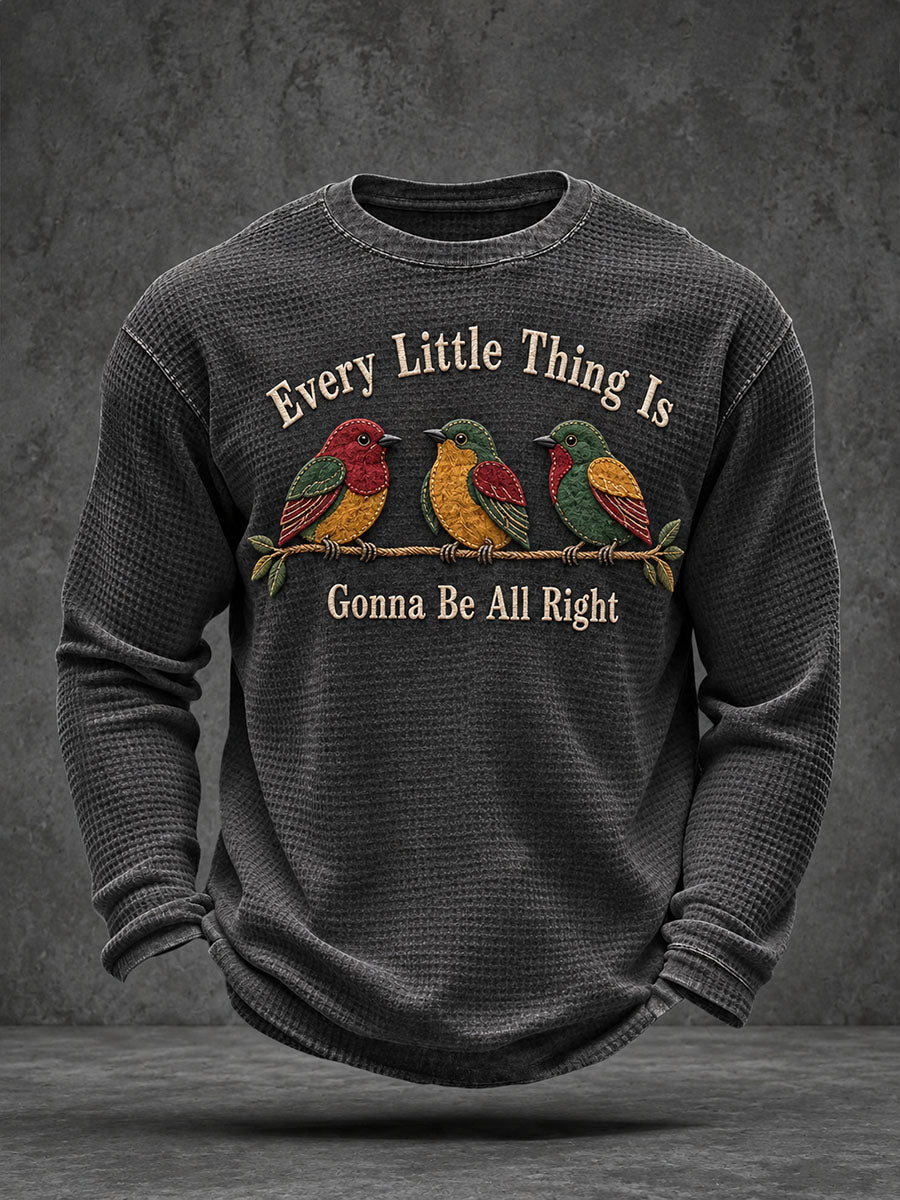 Men’s Every Little Thing Is Gonna Be All Right Waffle Long-Sleeve T-Shirt