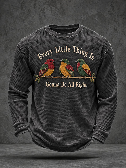 Men’s Every Little Thing Is Gonna Be All Right Waffle Long-Sleeve T-Shirt