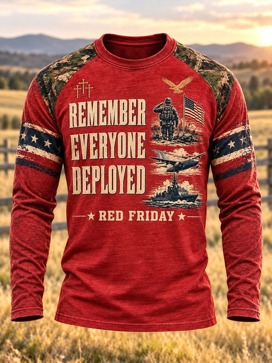 Men's Red Friday Printed Casual T-Shirt