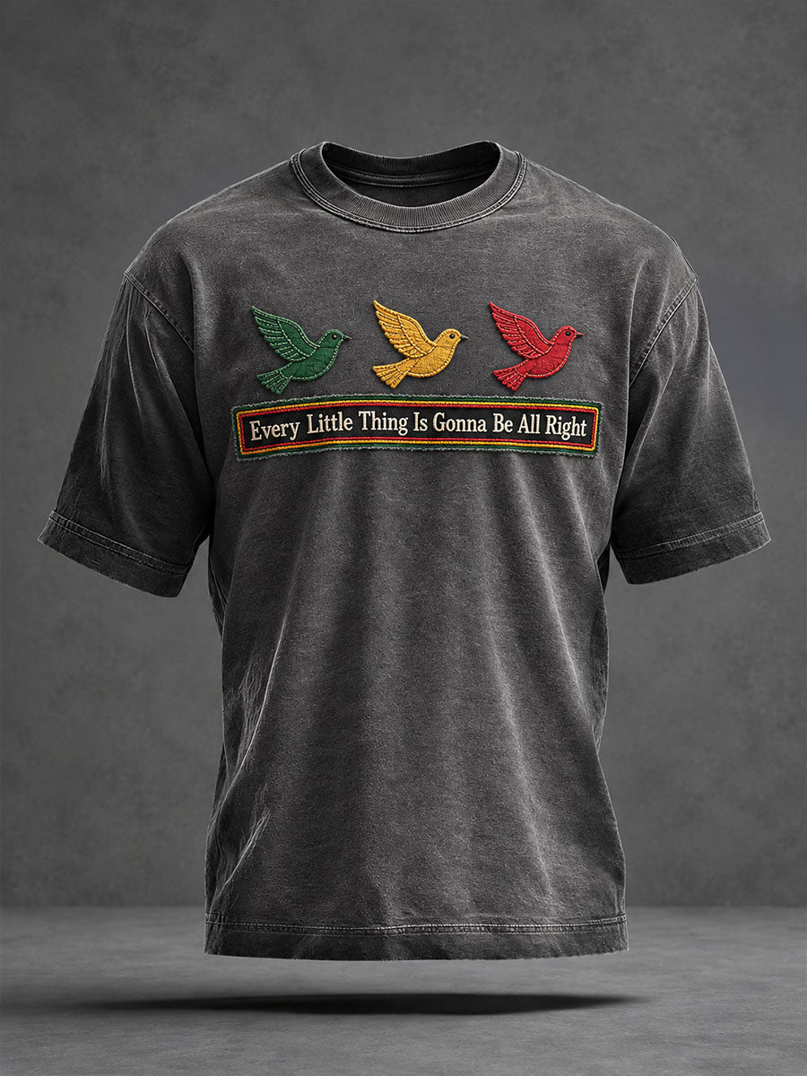 Men’s Every Little Thing Is Gonna Be All Right Washed T-Shirt