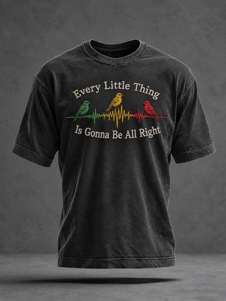 Men’s Every Little Thing Is Gonna Be All Right Washed T-Shirt