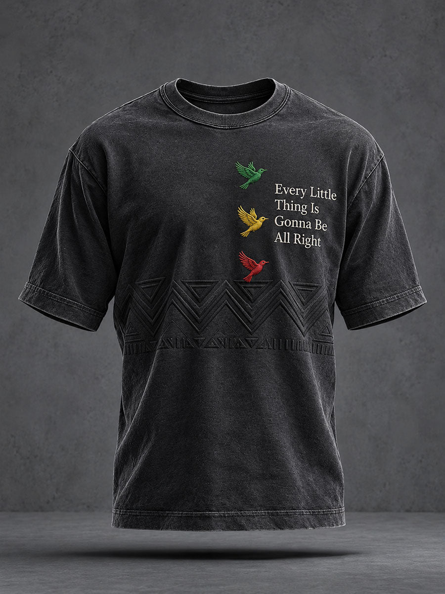Men’s Every Little Thing Is Gonna Be All Right Washed T-Shirt