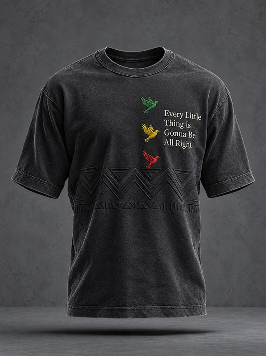 Men’s Every Little Thing Is Gonna Be All Right Washed T-Shirt