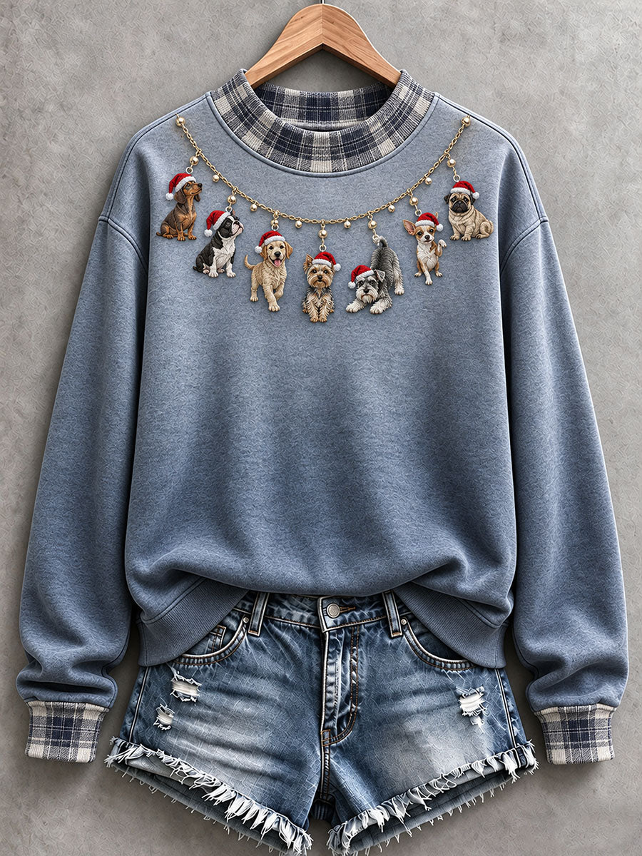 Women’s Funny Dog Mock-Neck Sweatshirt