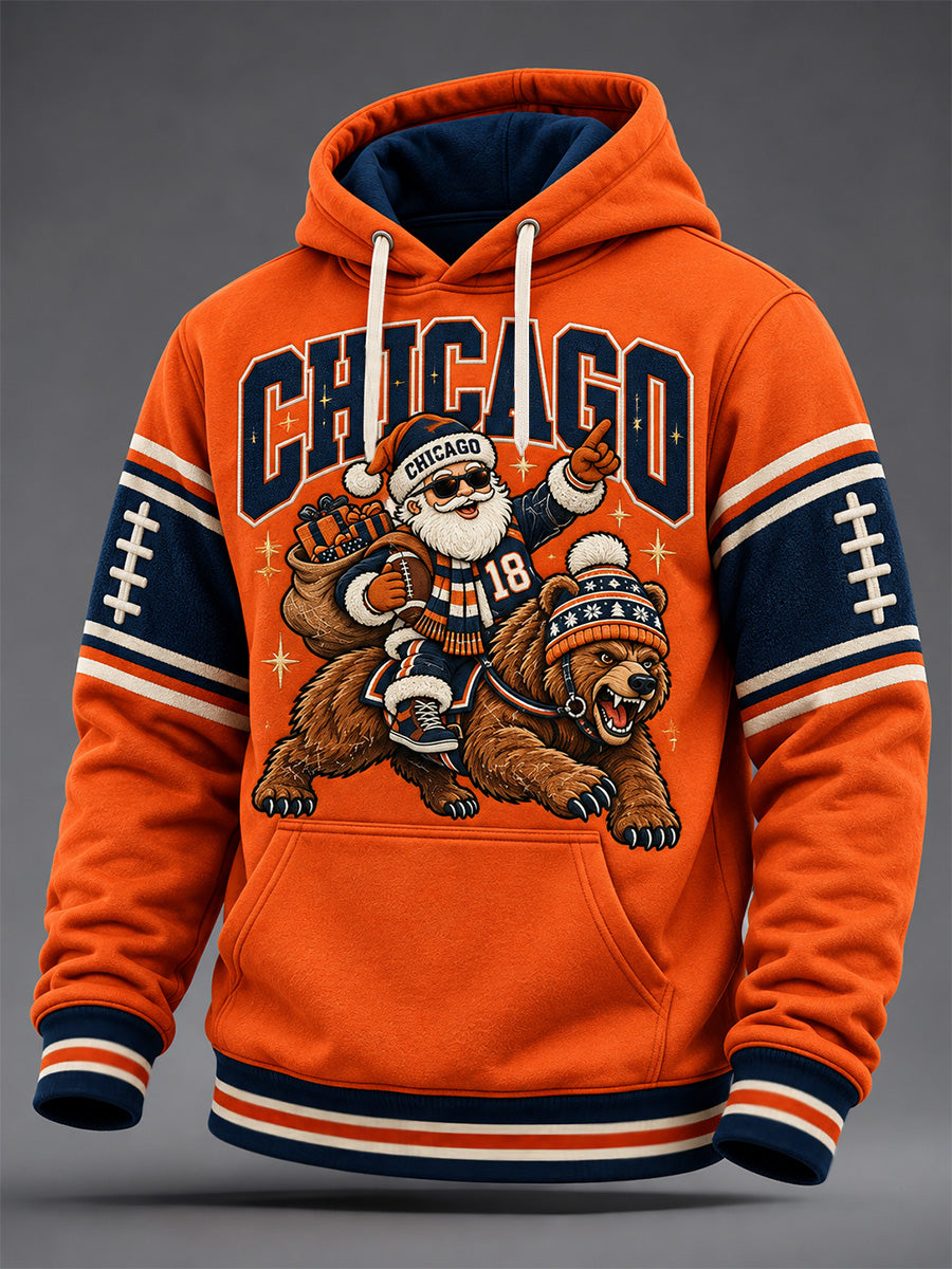 Men's Football Gameday Gift For Football Fans Print Oversized Drop-Shoulder Hoodie with Pockets